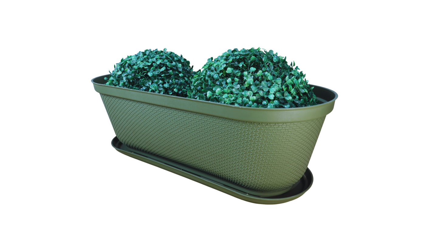 JARDINERA RAFIA 60 CM + BANDEJA