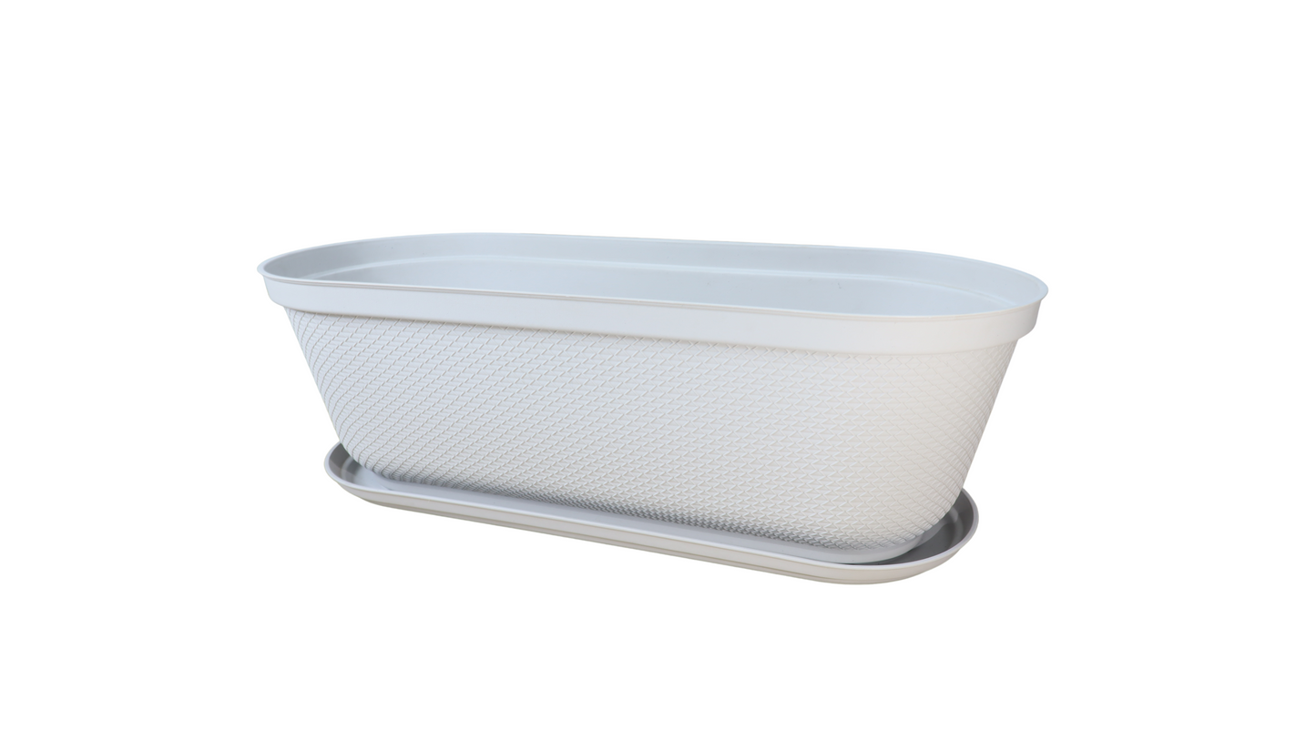 JARDINERA RAFIA 60 CM + BANDEJA