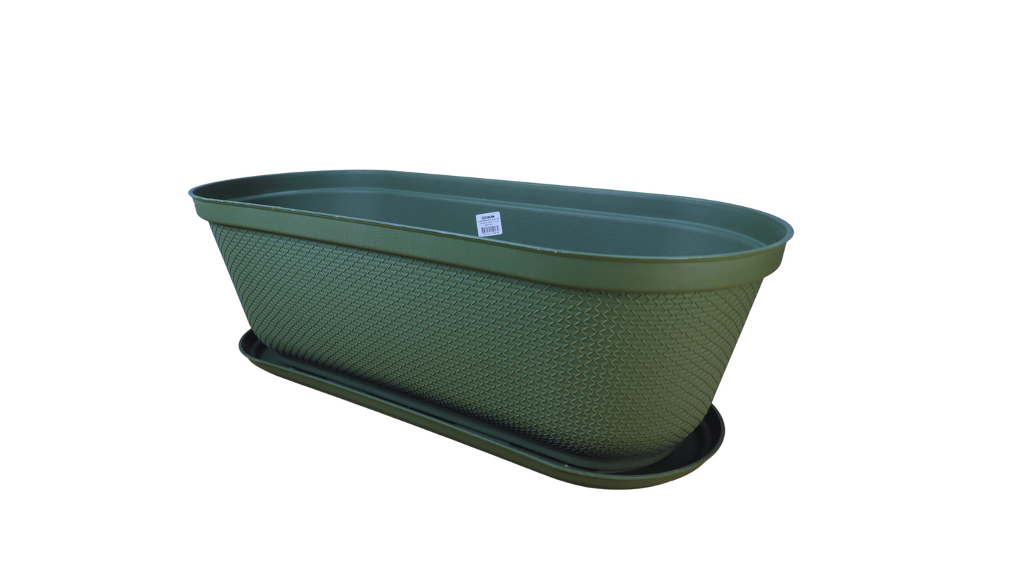 JARDINERA RAFIA 60 CM + BANDEJA