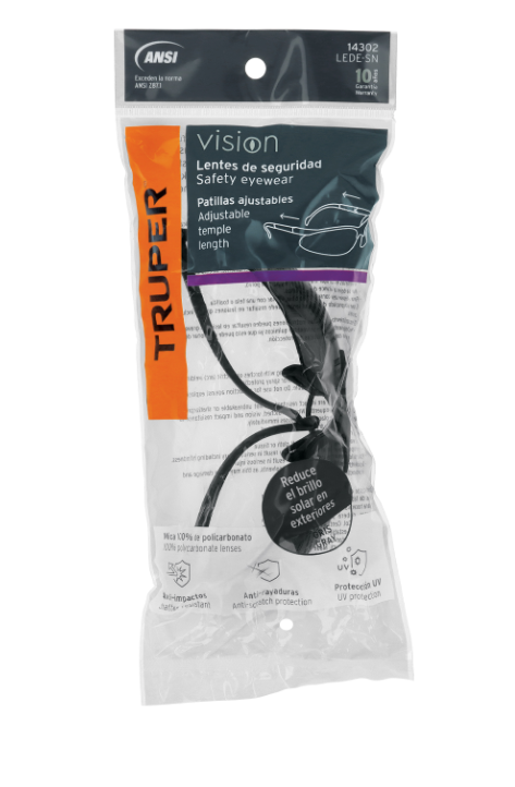 LENTES DE SEGURIDAD GRISES 14302