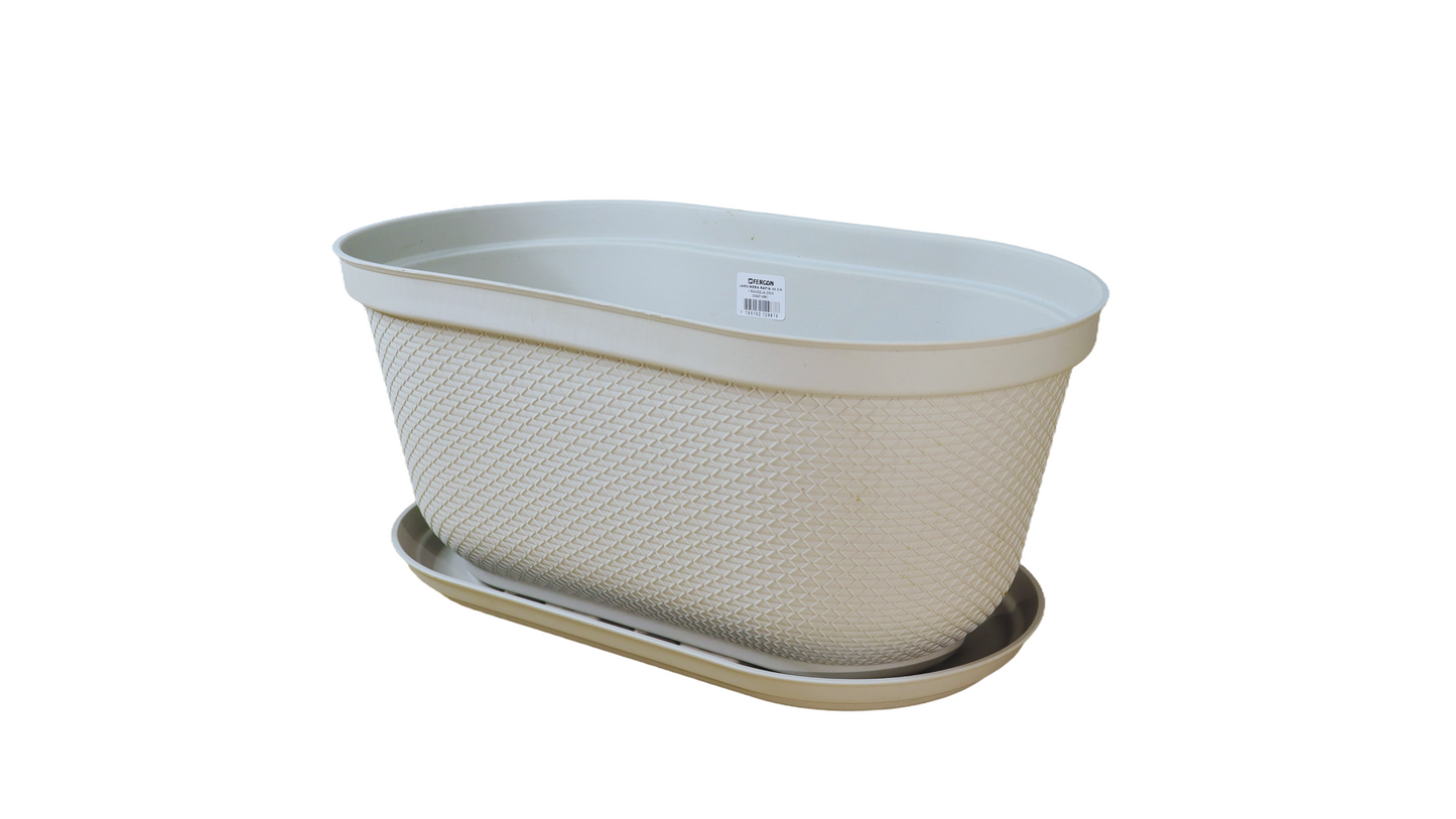 JARDINERA RAFIA 40CM CON BANDEJA