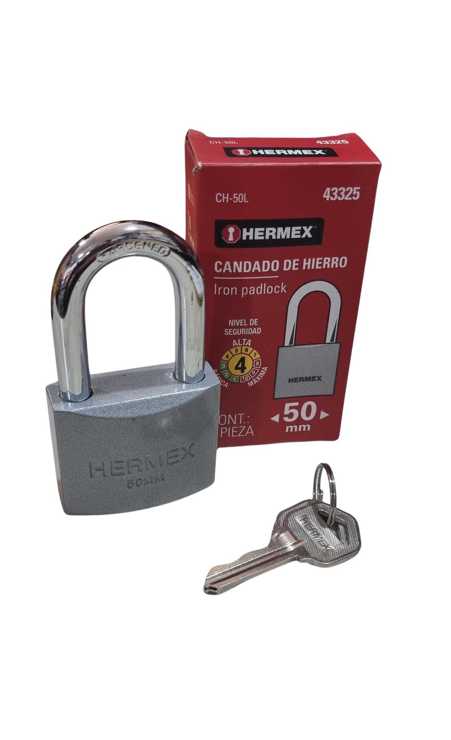CANDADO HIERRO CON GANCHO LARGO 43325