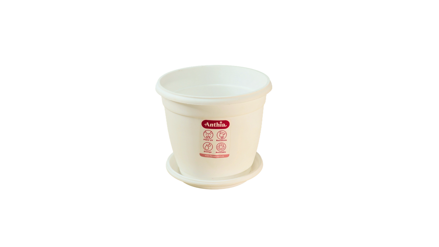 MACETA GENOVA 14 CM + PLATO