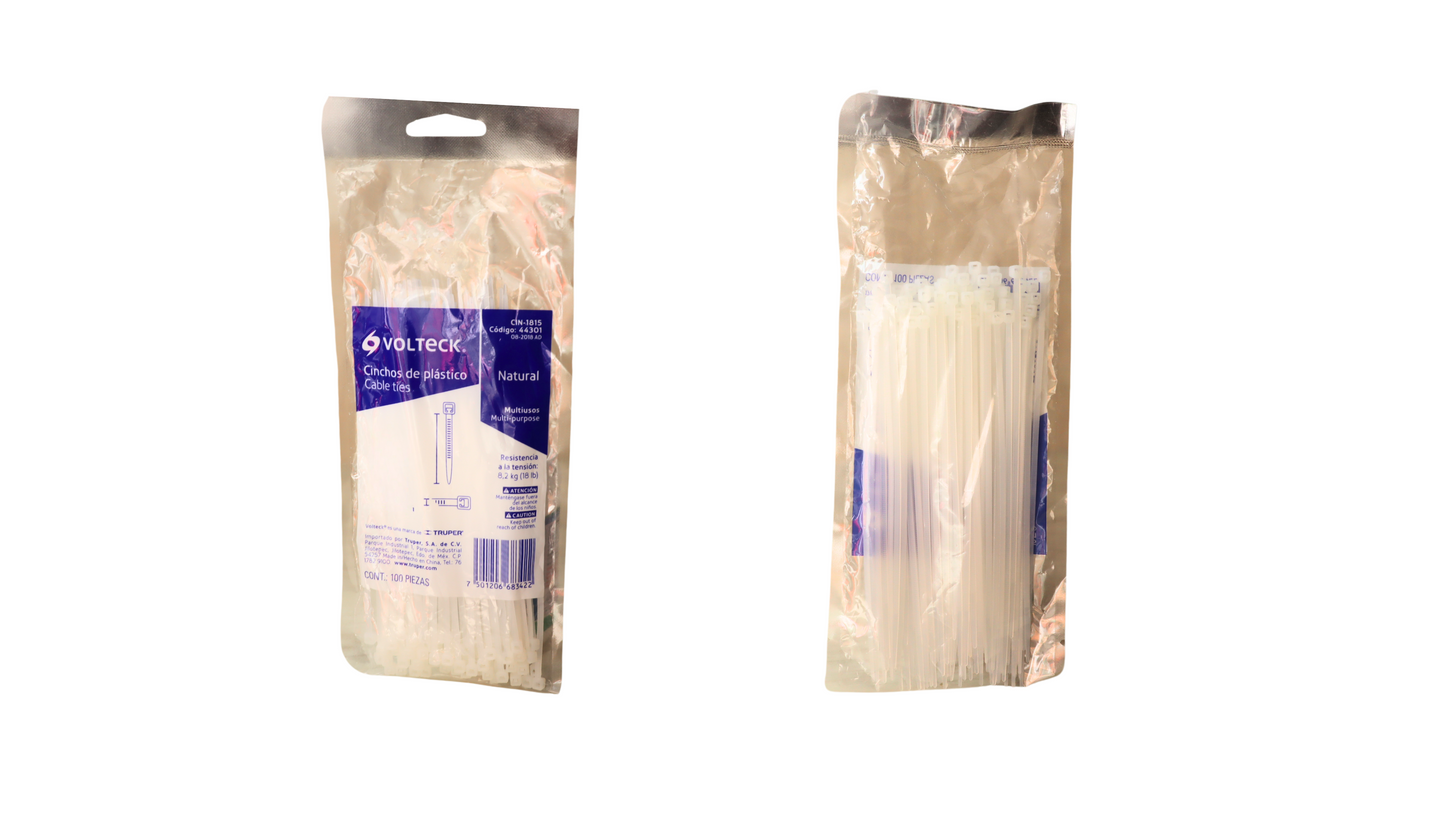 AMARRE PLASTICOS 18 LB 150 MM TRANSPARENTES 44301