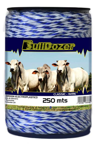 CORDON ELECTROPLASTICO AZUL BULLDOZER 4 MM