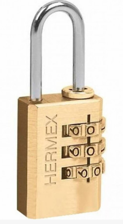 CANDADO COMBINACION 20 mm CUERPO LATON 43346