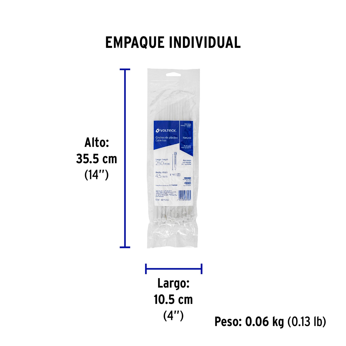 AMARRES PLASTICOS BLANCOS 25 CM 44307