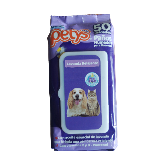PETYS PAÑOS HUMEDOS LAVANDA X 50 UND