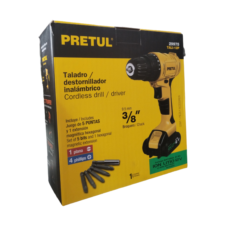 TALADRO INALAMBRICO 12 V PRETUL111 29975