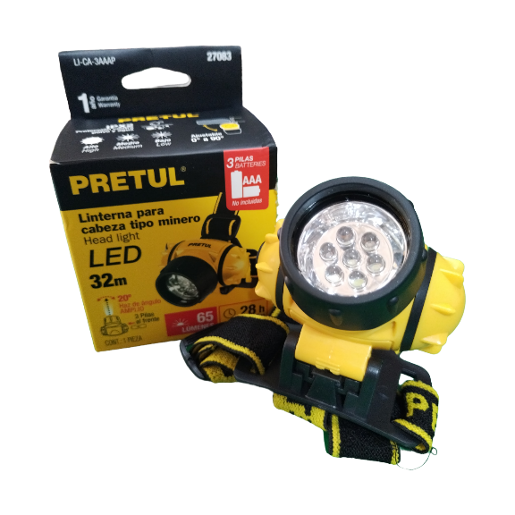 LINTERNAS PLÁSTICAS TIPO MINERO LED 27083