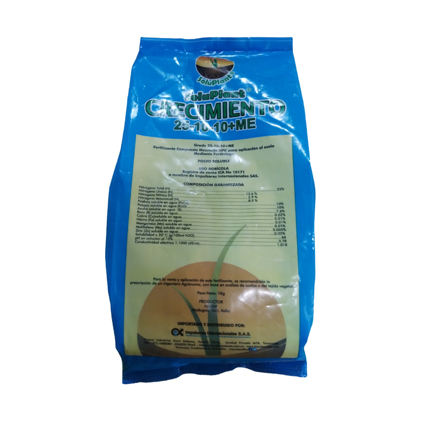 SOLUPLANT CRECIMIENTO 25-10-10 KG (CRECER 500)