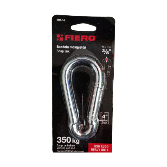 MOSQUETÓN ACERO 3/8 SEGURO DE GANCHO 44040