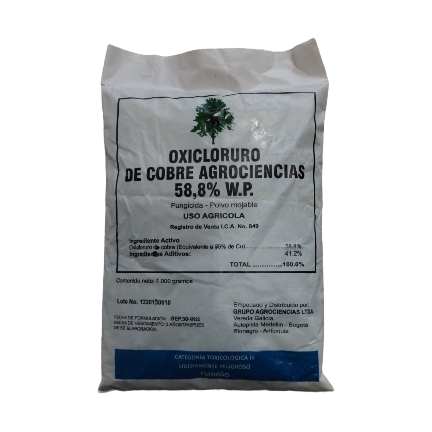 OXICLORURO DE COBRE 58.8% KILO