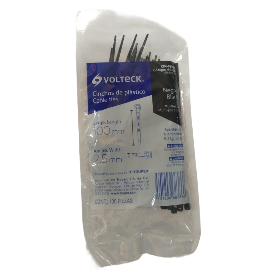 AMARRE 2.5 X 100MM NEGRO 44320