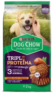 DOG CHOW TRIPLE PROTEINA ADULTO X 2 KILOS