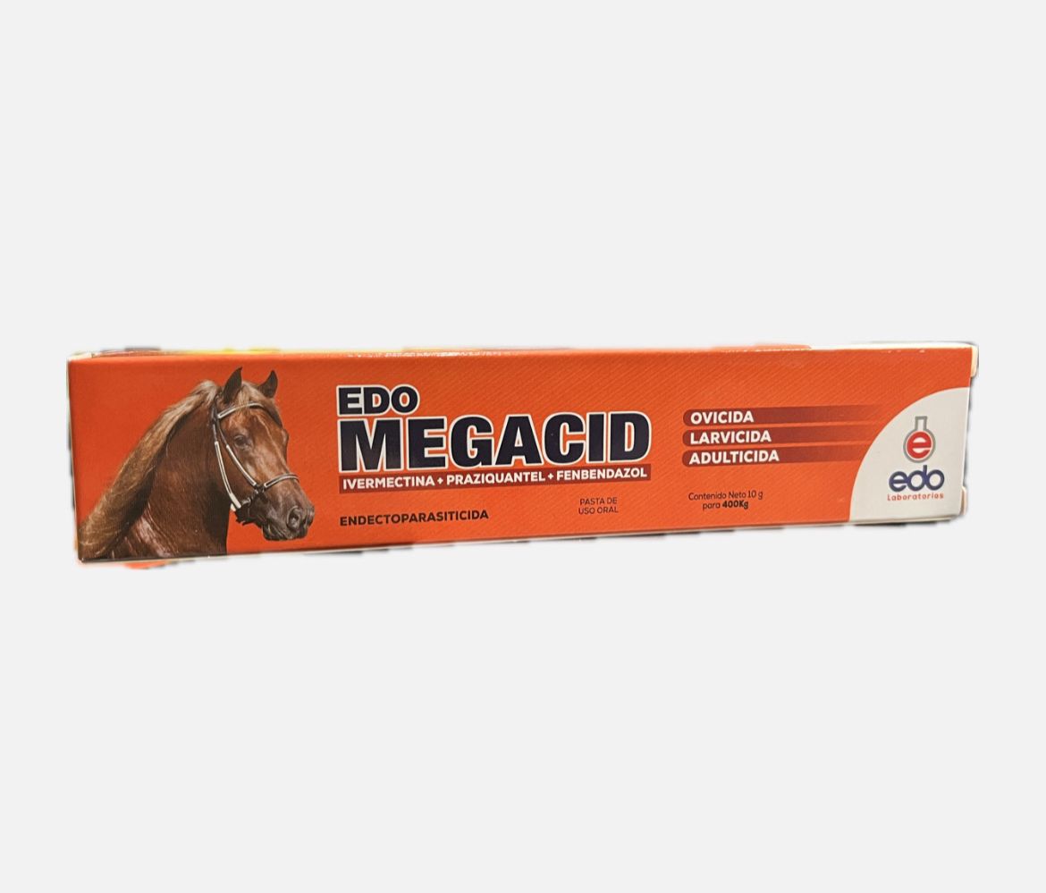 EDO MEGACID (IVERMECTINA +PRAZIQUANTEL +FENBENDAZOL) 10G