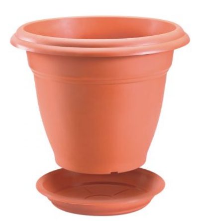 MACETA BERLIN 50 CM + PLATO WENGUE