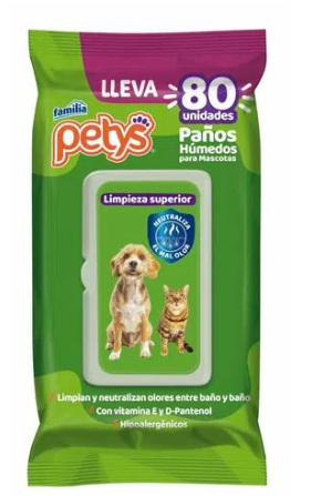 PETYS PAÑOS HUM 80 UNIDADES