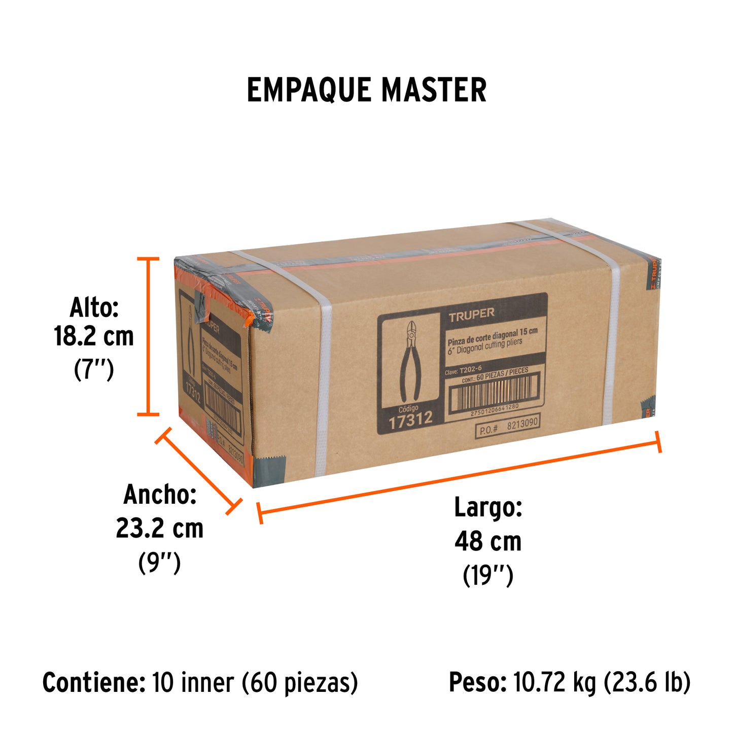 PINZA DE CORTE DIAGONAL TRUPER 6¨ 17312
