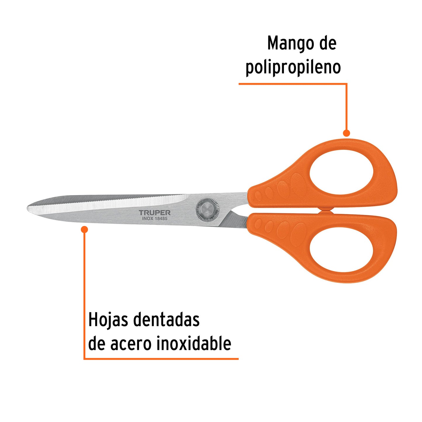 TIJERA ACERO INOX 8 PUL OFICINA TRUPPER 18485