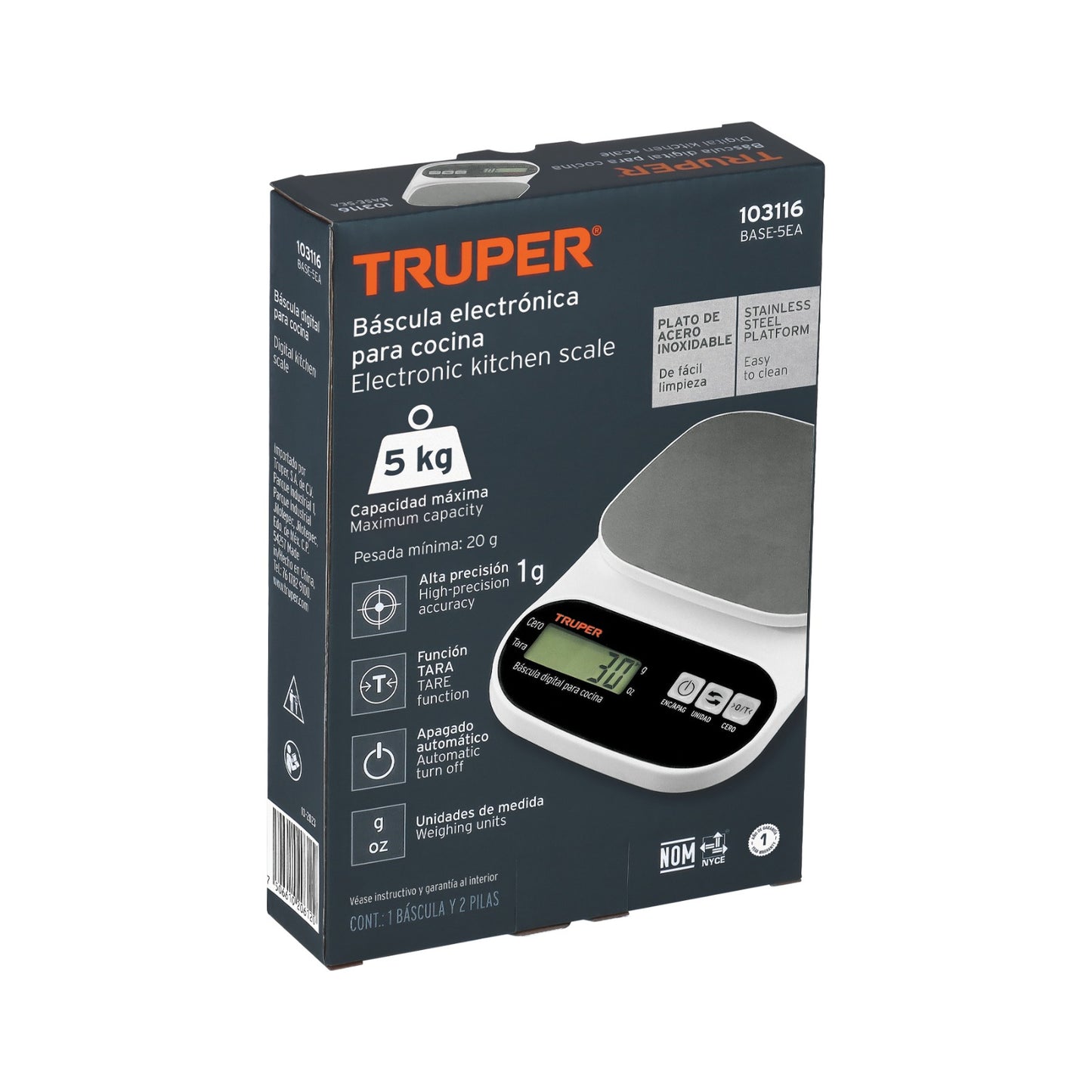 BÁSCULA ELECTRONICA 5KG 103116 TRUPER
