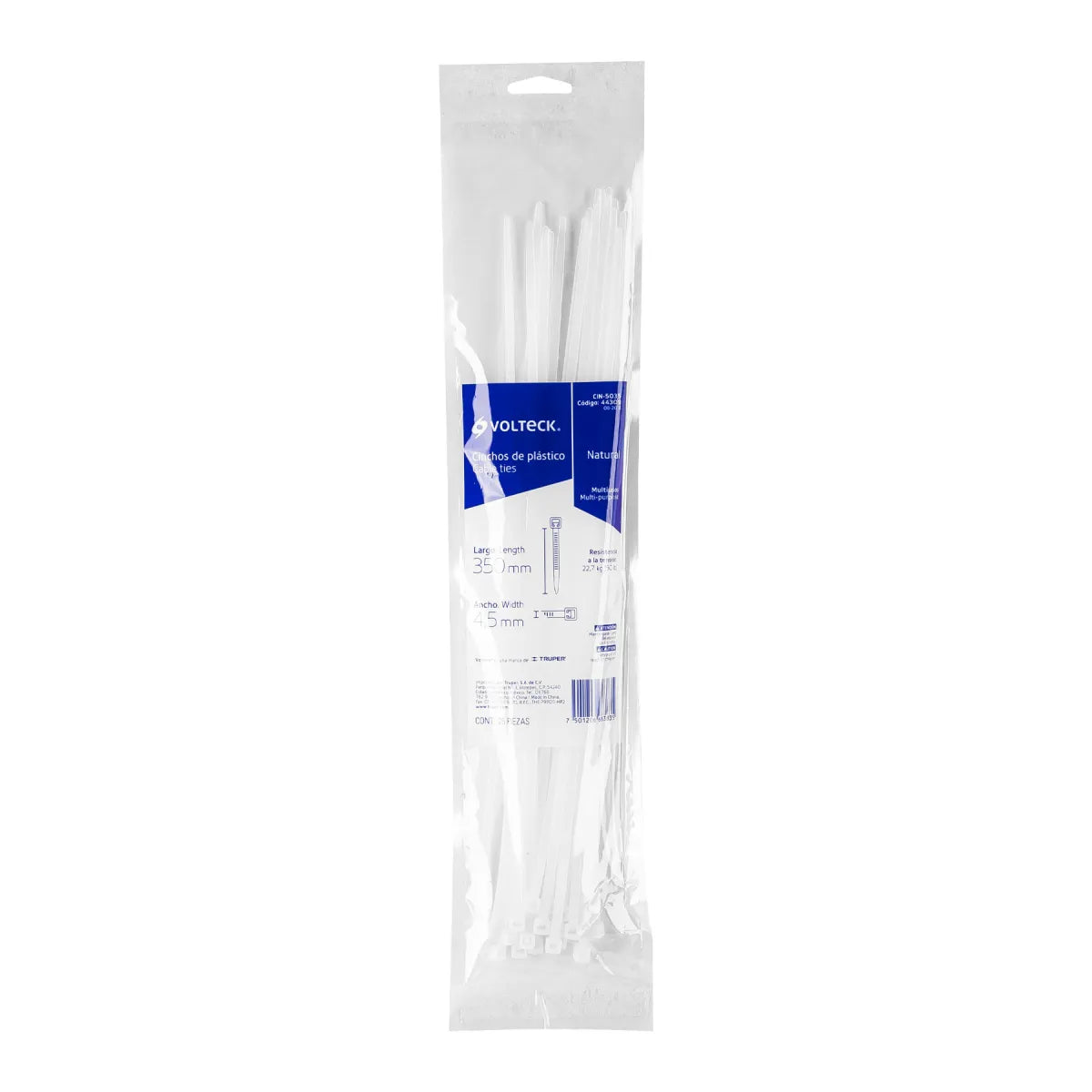 AMARRES PLÁSTICOS BLANCOS 35 CM 44309