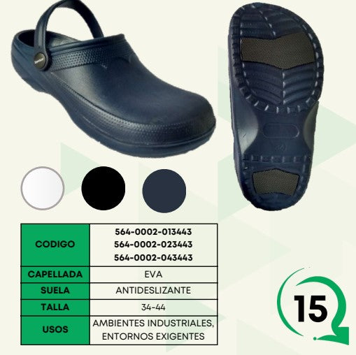 ZAPATO ZUECO ANTIDESLIZANTE