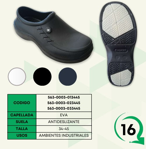 ZAPATO ZUECO 080 ANTIDESLIZANTE