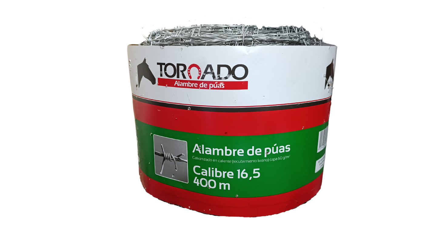 ALAMBRE DE PUAS TORNADO CAL 16.5 X 400 MTS