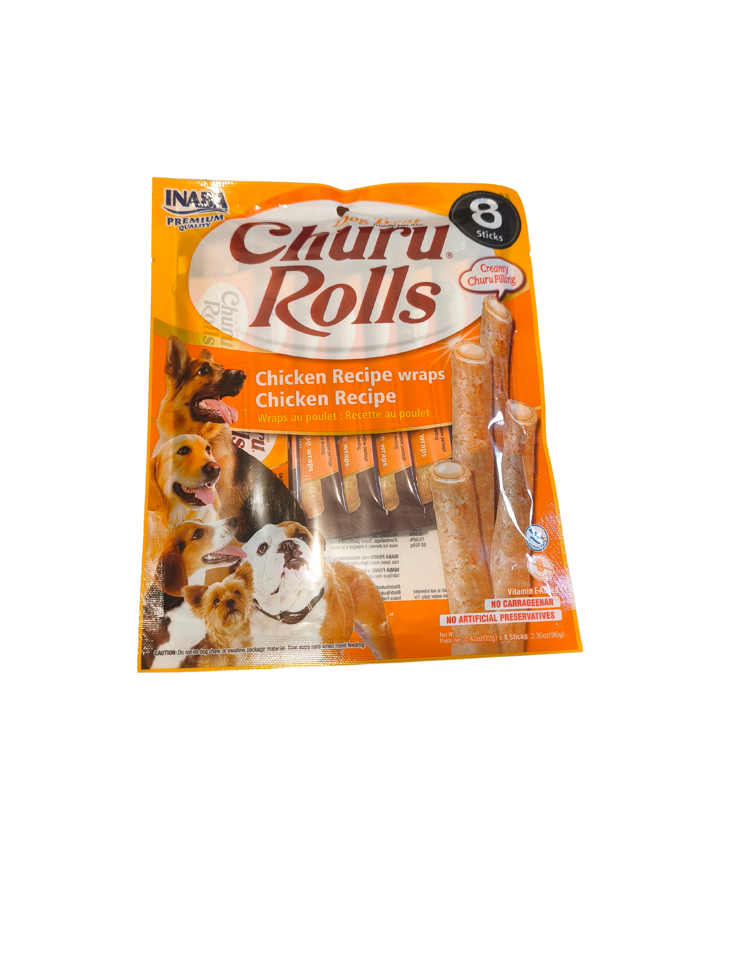 CHURU PERRO ROLLS RECETA POLLO  8 UNIDADES 96 GR