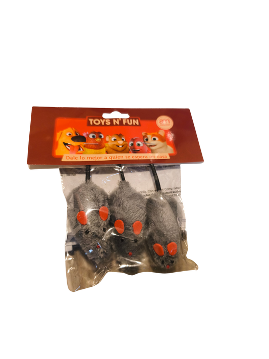 RATONES DE PELUCHE X 3 UNI