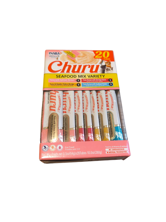 CHURU CAT CAJA 20 PIEZAS VARIEDAD SABORES DEL MAR