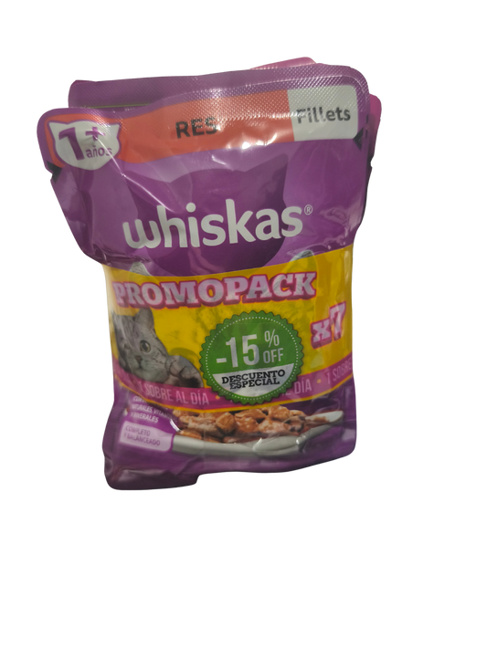 WHISKAS PACK X 7 UNI POUCH 85 GR