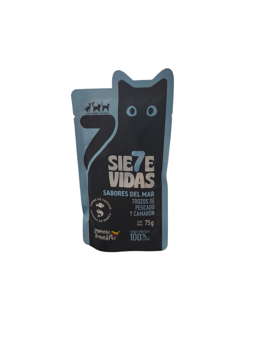 7 VIDAS TROZOS SABORES DEL MAR POUCH X 75 GR