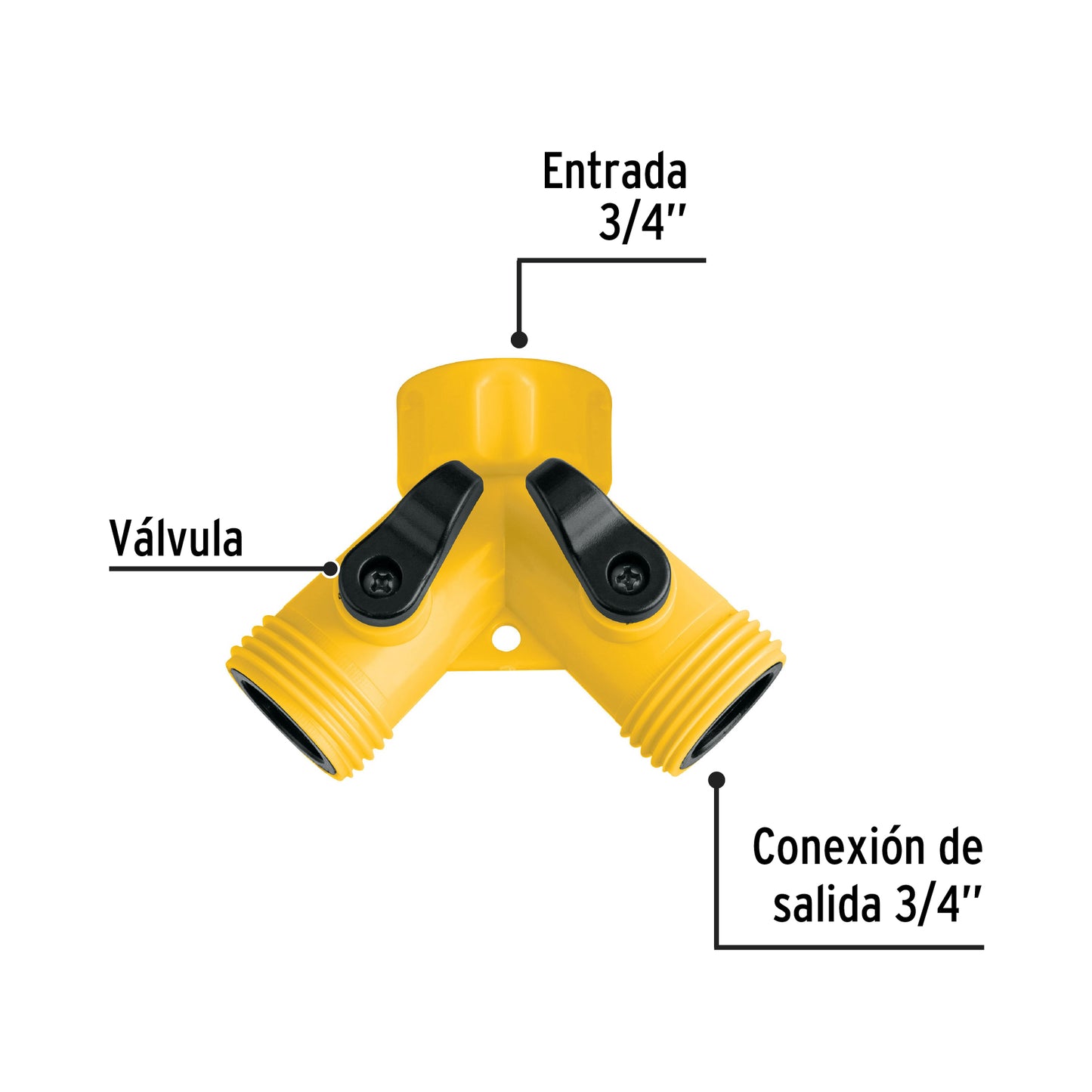 CONECTOR "Y" 3/4" PLÁSTICO PARA MANGUERA 20050