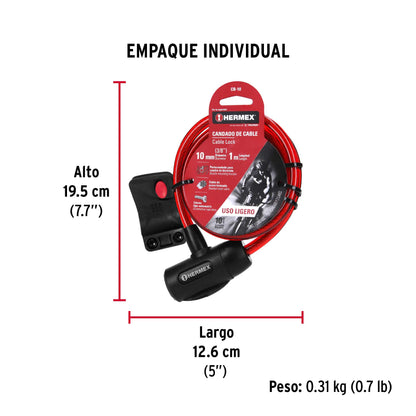KABELSCHLOSS MIT SCHLÜSSEL 43922
