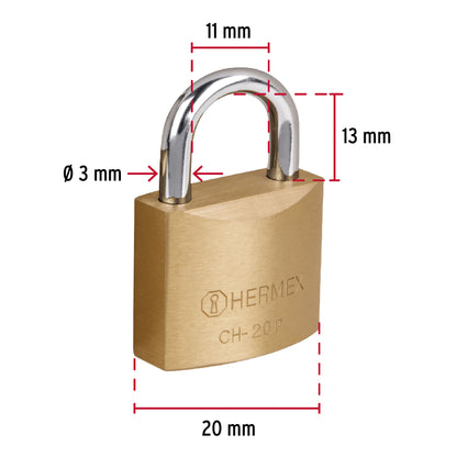 VORHÄNGESCHLOSS AUS EISEN 20MM 22526