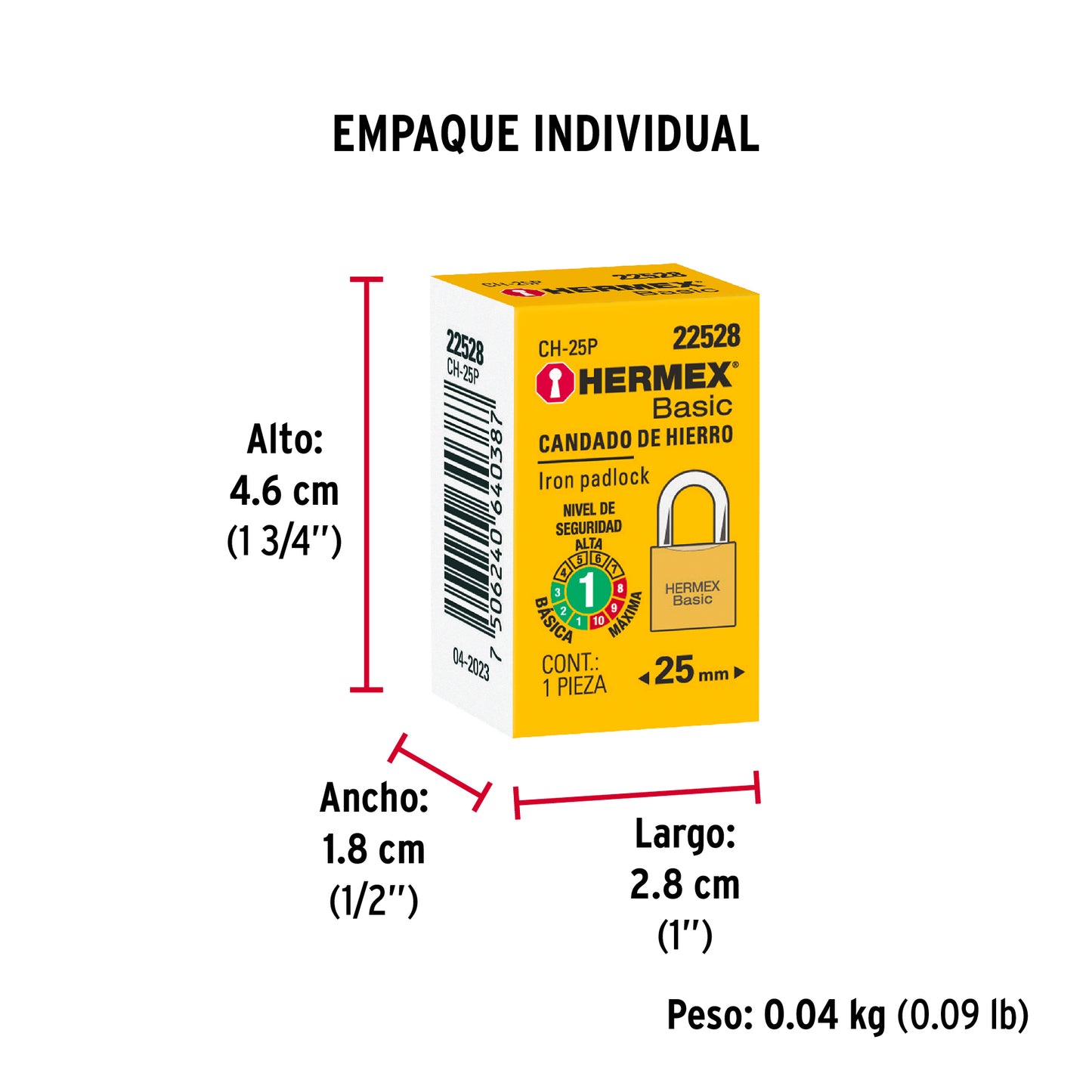 EISEN-VORHÄNGESCHLOSS 25MM 22528