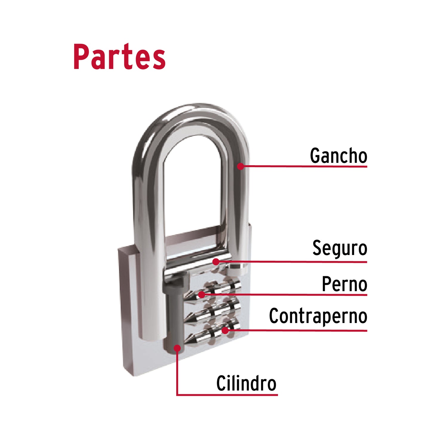 CANDADO DE HIERRO GANCHO LARGO 43793