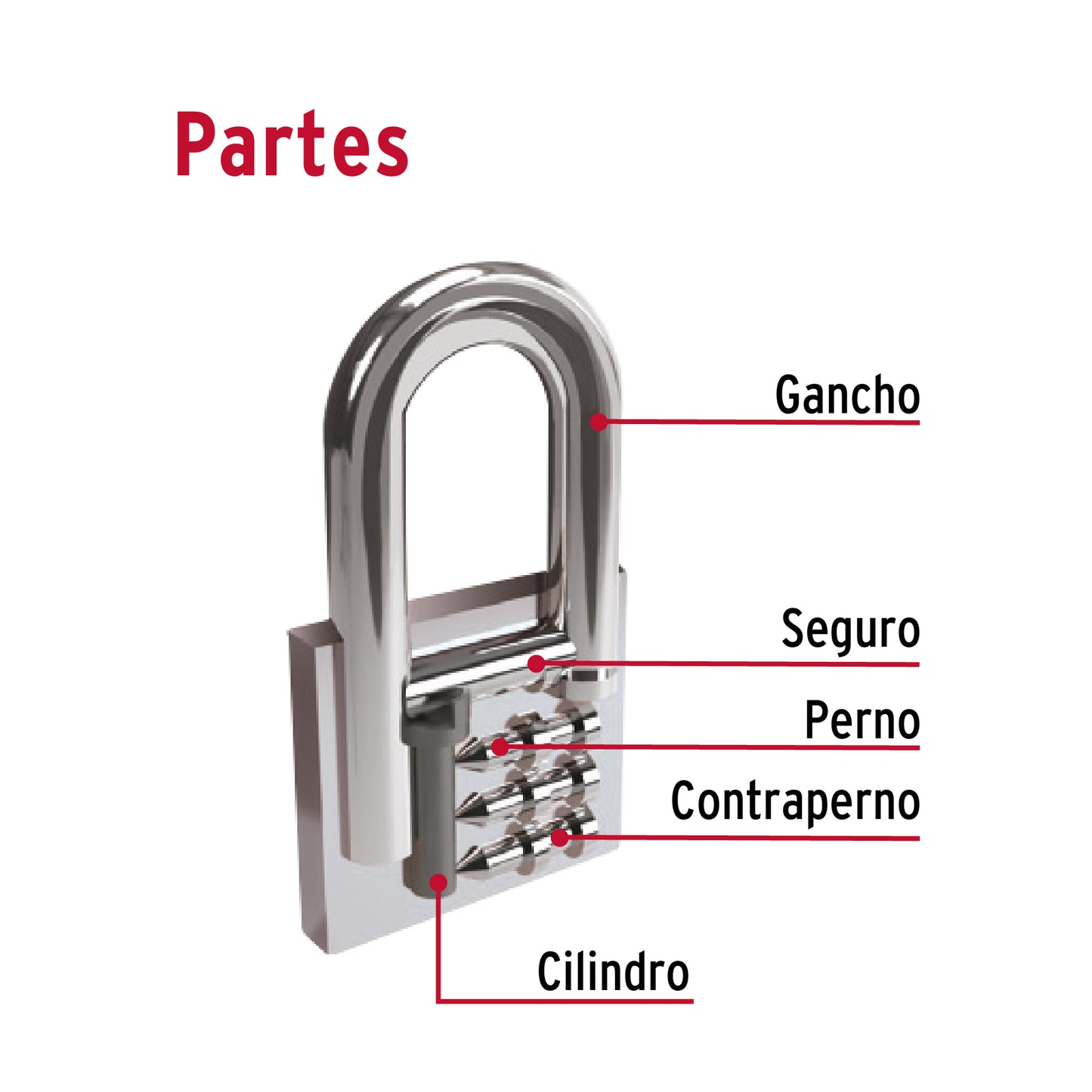 CANDADO HIERRO CON GANCHO LARGO 43325