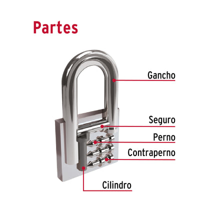 CANDADO HIERRO CON GANCHO LARGO 43325