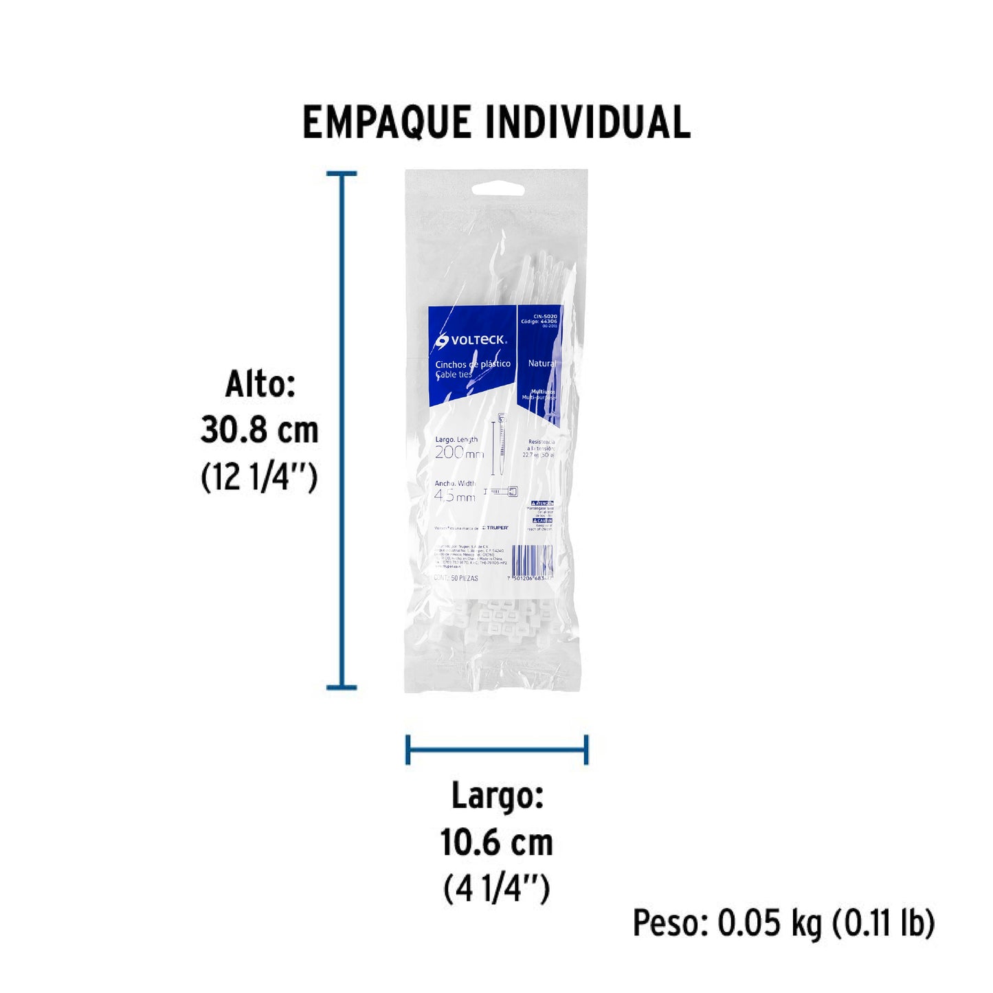 AMARRES PLASTICOS BLANCOS 25 CM 44306