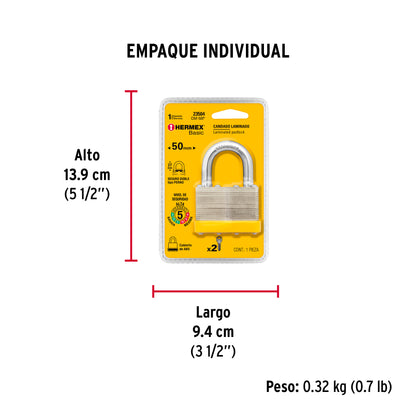 CANDADO ACERO 23504 50 MM