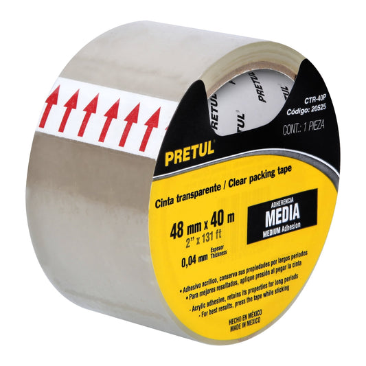 CINTA EMBALAJE DE 48mm x 40m transparente PRETUL 20525