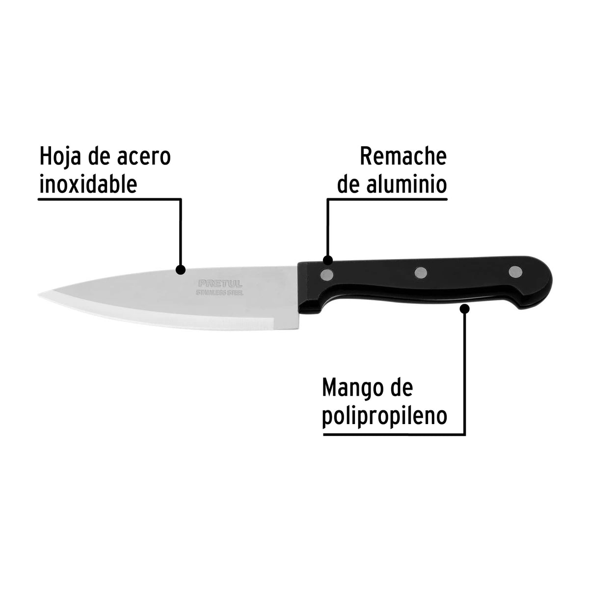 CUCHILLO CHEF 5 MANGO PLÁSTICO 23088
