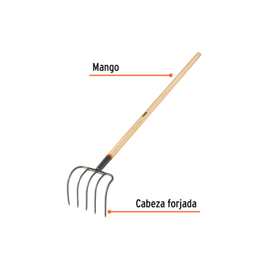 CULTIVADOR FORJADO JARDIN 5 DIENTES  101543 (ESCOBILLA)