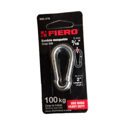 MOSQUETON ACERO GANCHO 3/16 44037