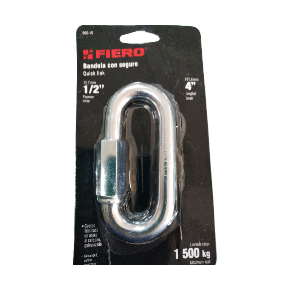 MOSQUETON ACERO ½ CON TUERCA DE SEGURIDAD 44025