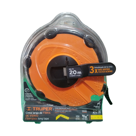 DECAMETRO CINTA METRICA 20 M FIBRA VIDRIO 12638