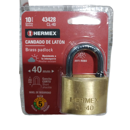 CANDADO DE LATON 40MM 43428